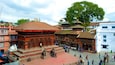 Kathmandu Durbar Square which includes a square or plaza and a temple or place of worship