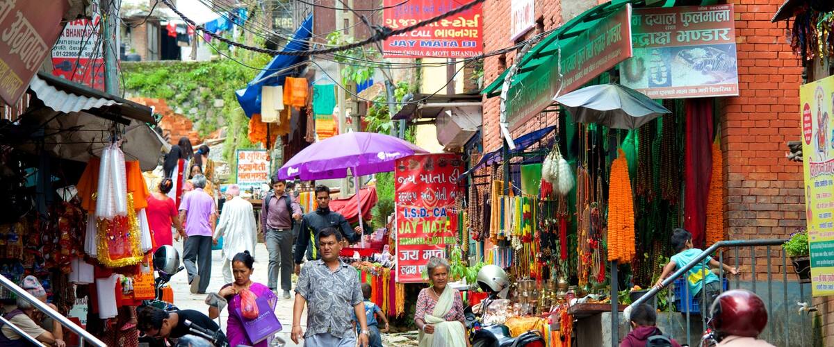Pashupatinath-tempelet som viser marked