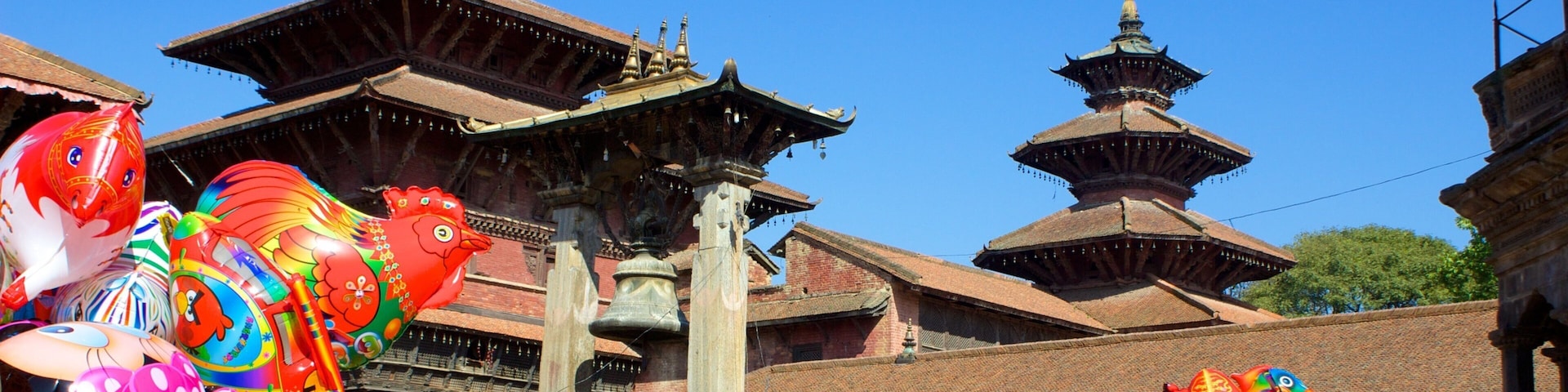 Patan Durbar Square which includes a temple or place of worship