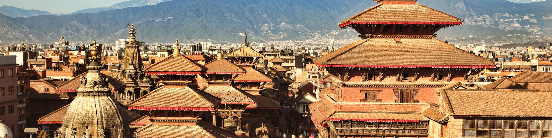 KATHMANDU, NEPAL - CIRCA DEC, 2014: View of the Patan Durbar Square. One of the 3 royal cities in Kathmandu, a very popular tourist place.