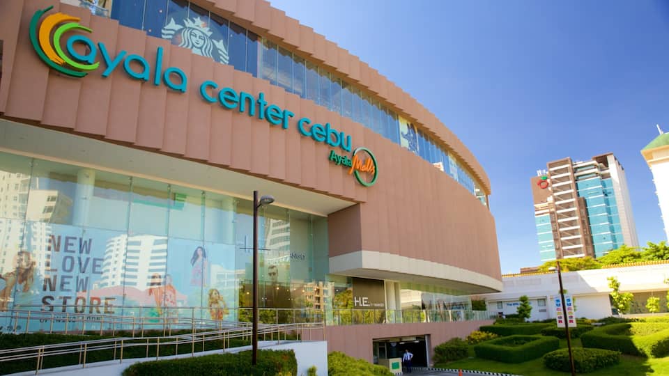 Ayala Center which includes signage and modern architecture