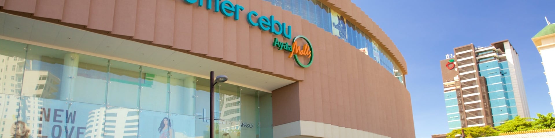 Ayala Center which includes signage and modern architecture
