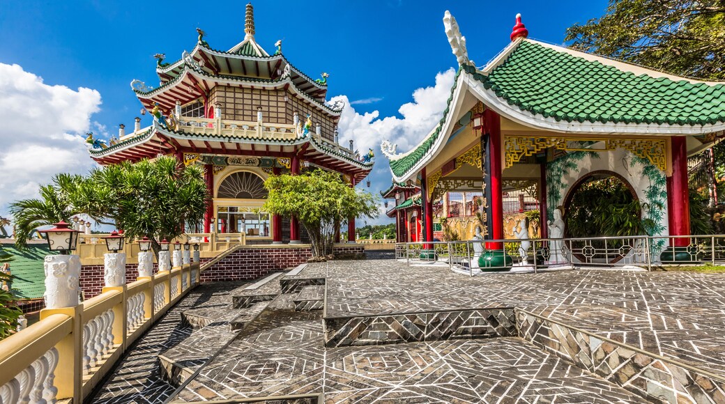 Pagoda and dragon sculpture of the Taoist Temple in Cebu, Philip