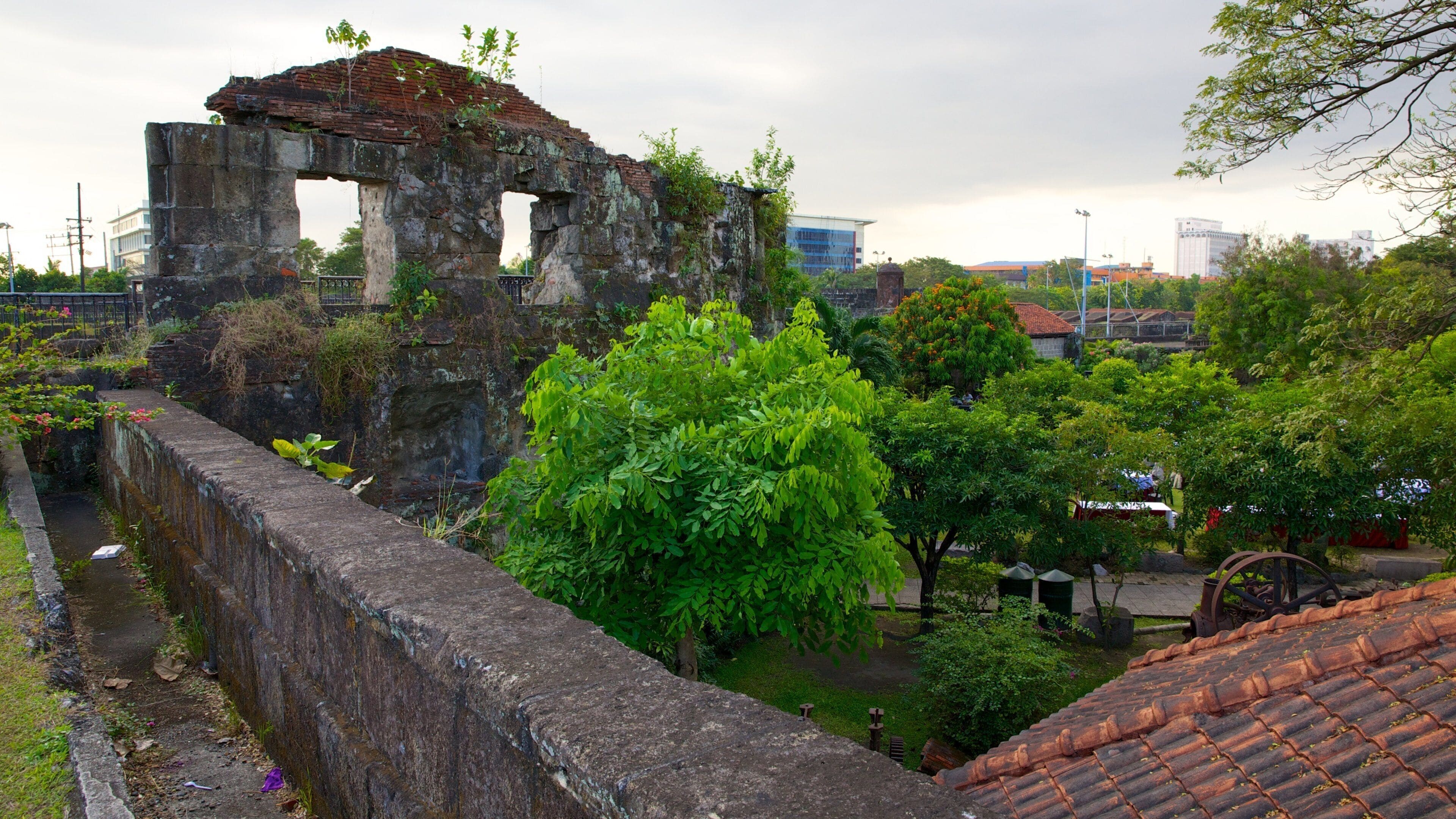 Baluarte de San Diego featuring a city, heritage architecture and a ruin