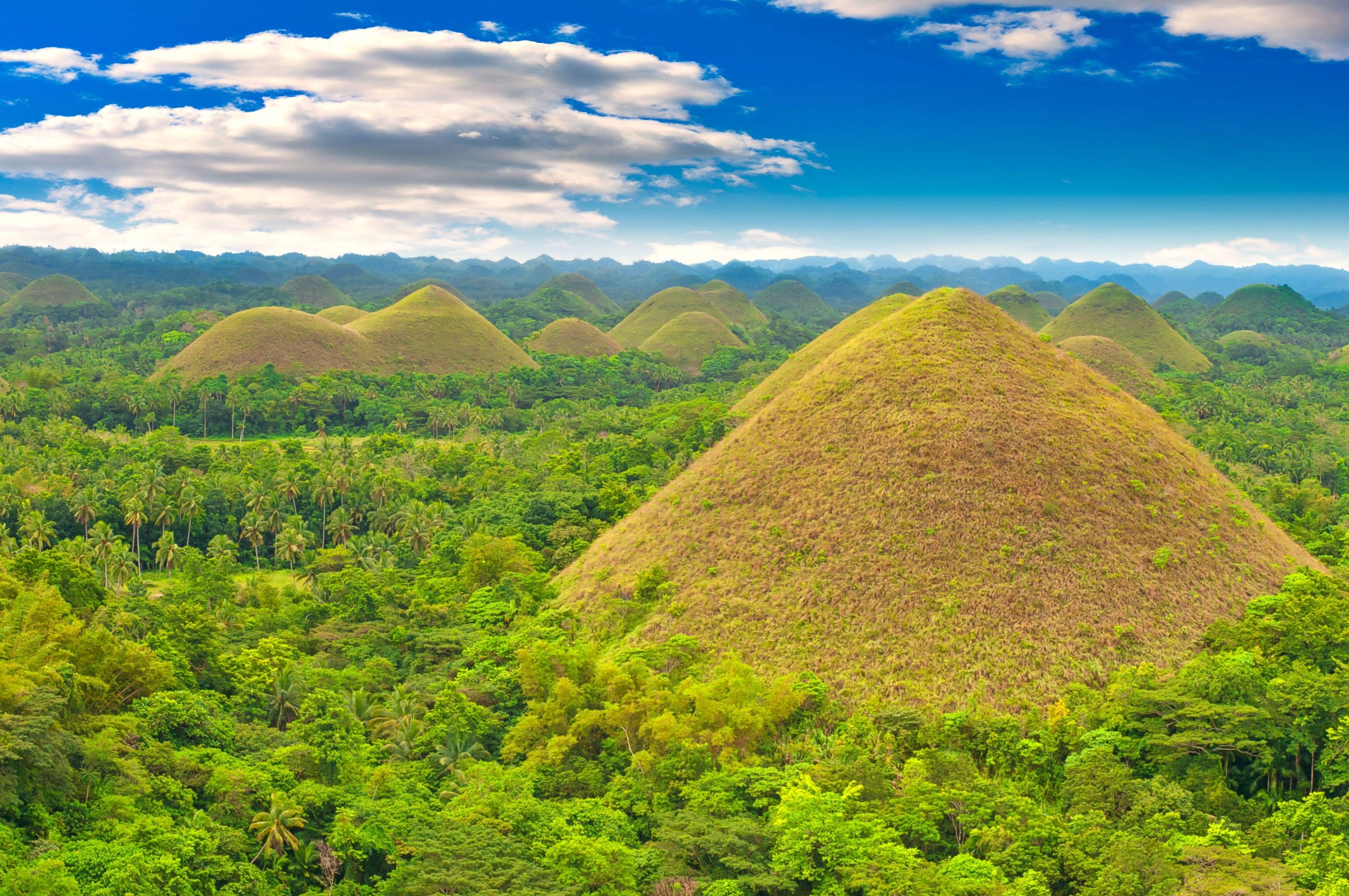 Chocolate hills panorama, Bohol island, Philippines