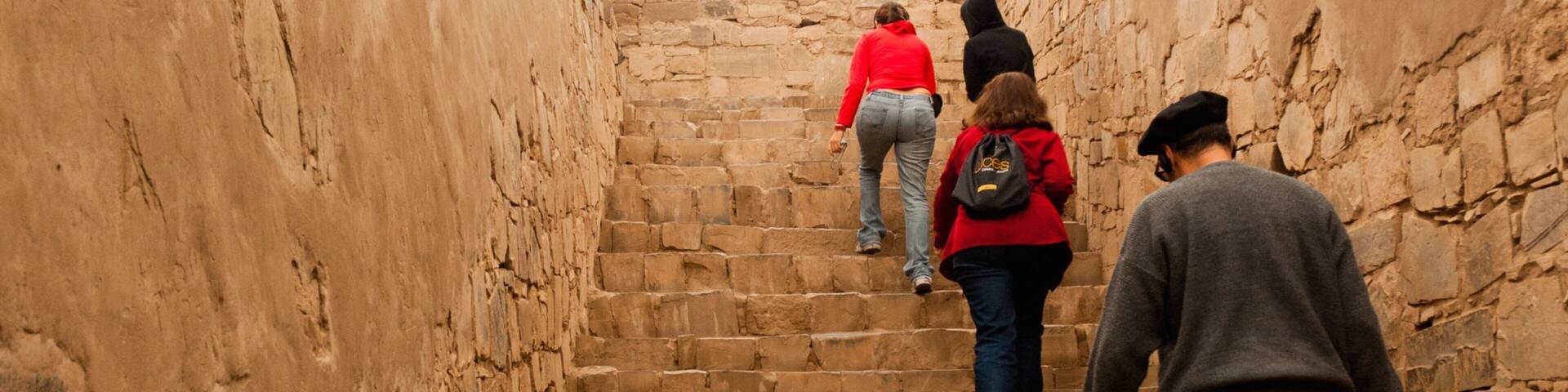 Pachacamac as well as a small group of people