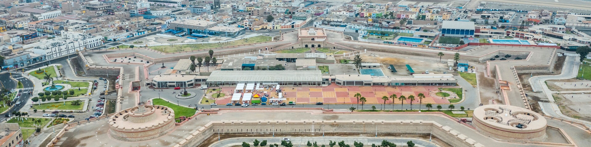 Lima, Peru - November 17, 2019: Real Felipe Fortress in the port of Callao