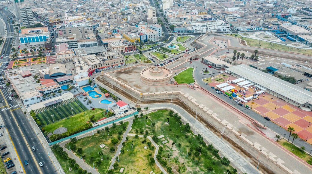 Lima, Peru - November 17, 2019: Real Felipe Fortress in the port of Callao