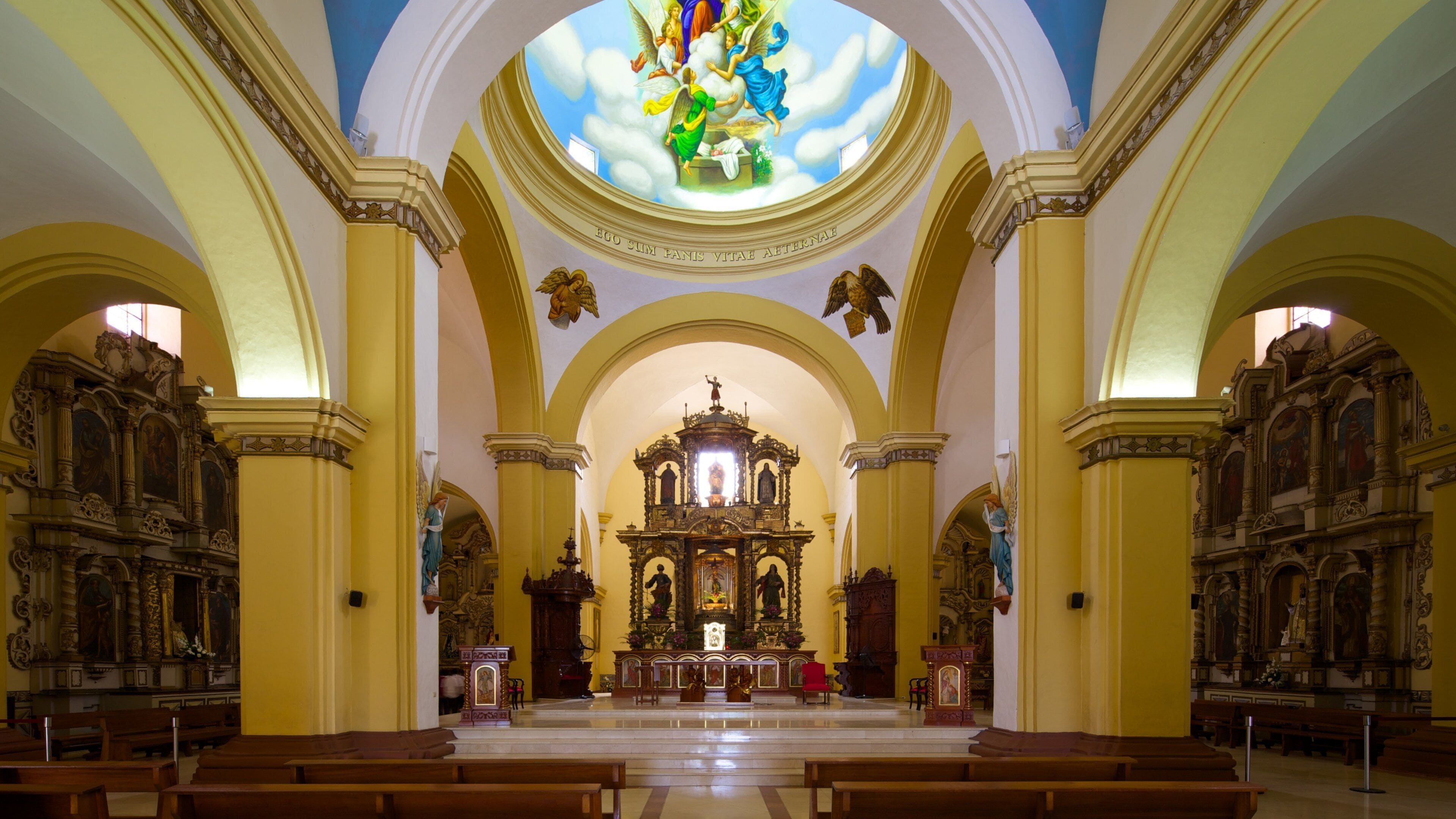 Trujillo Cathedral showing interior views and a church or cathedral
