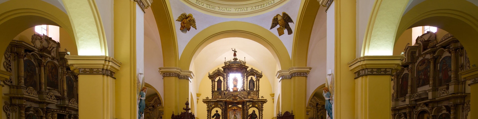 Trujillo Cathedral showing interior views and a church or cathedral