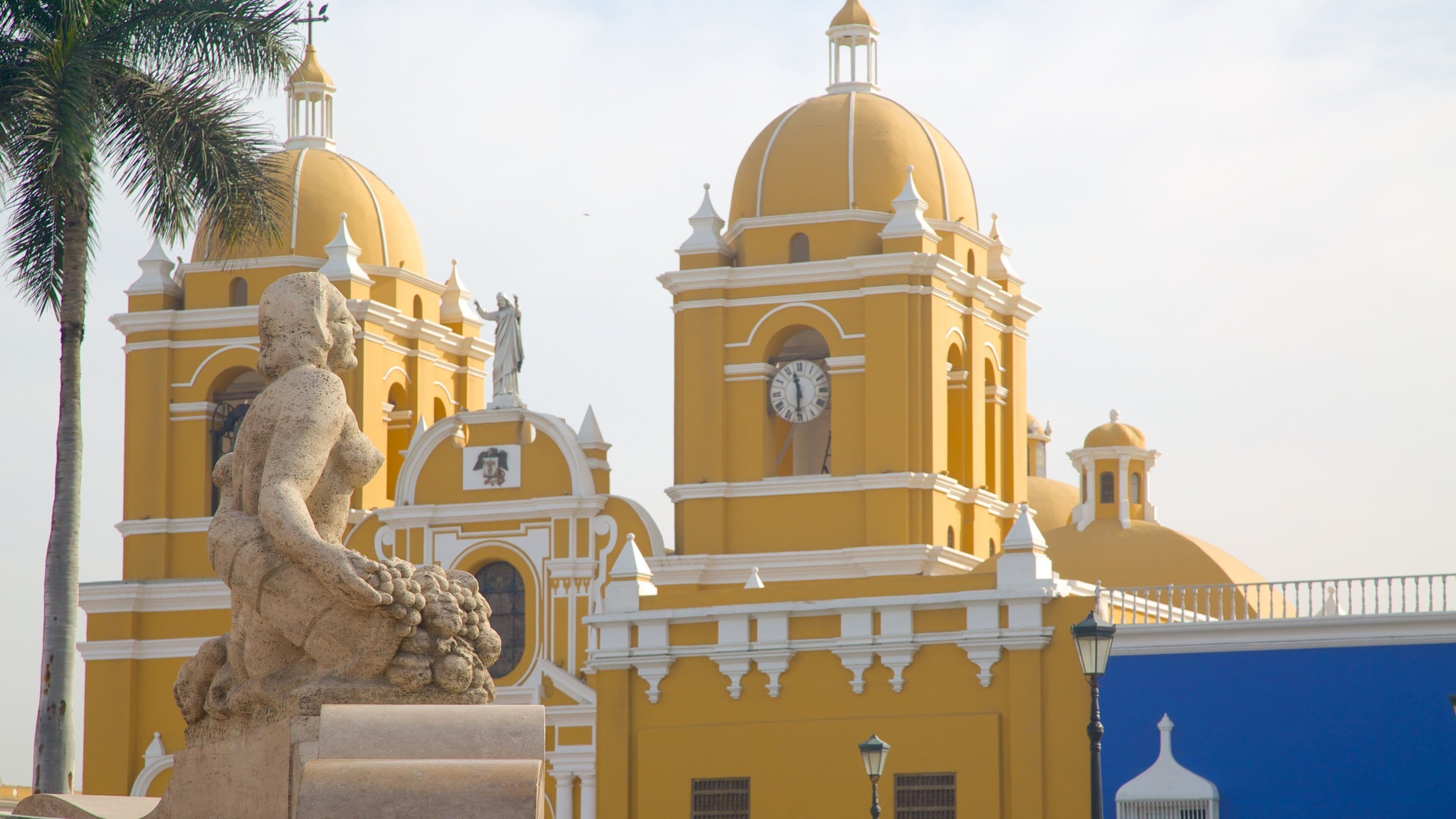 Trujillo Cathedral which includes a statue or sculpture and a church or cathedral