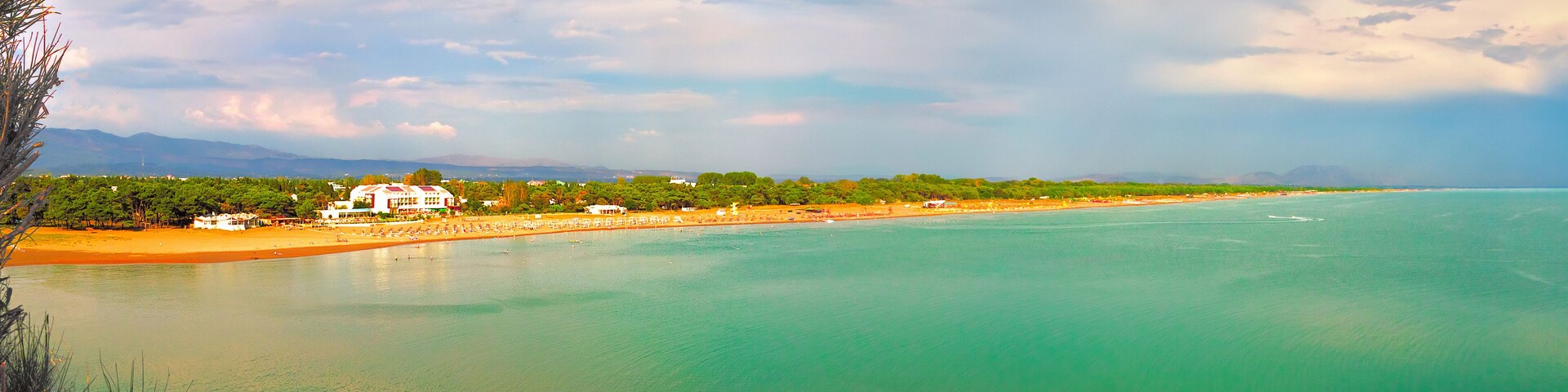 Panorama of Great beach(Velika Plaza). Ulcinj. Montenegro