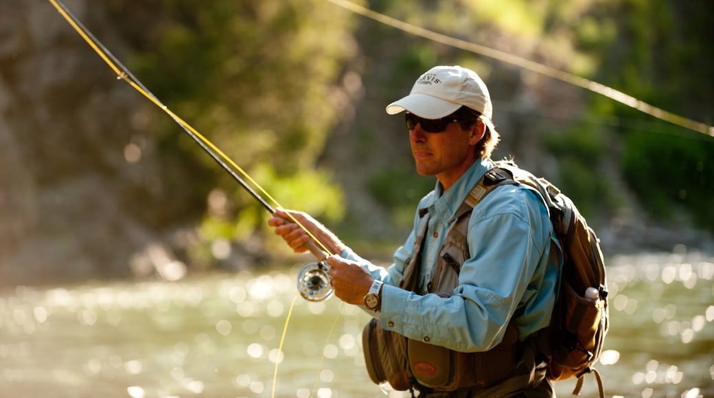 Big Sky Resort featuring fishing as well as an individual male