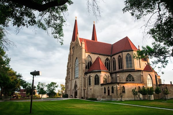 Cathedral of St. Helena showing a church or cathedral, heritage architecture and a garden