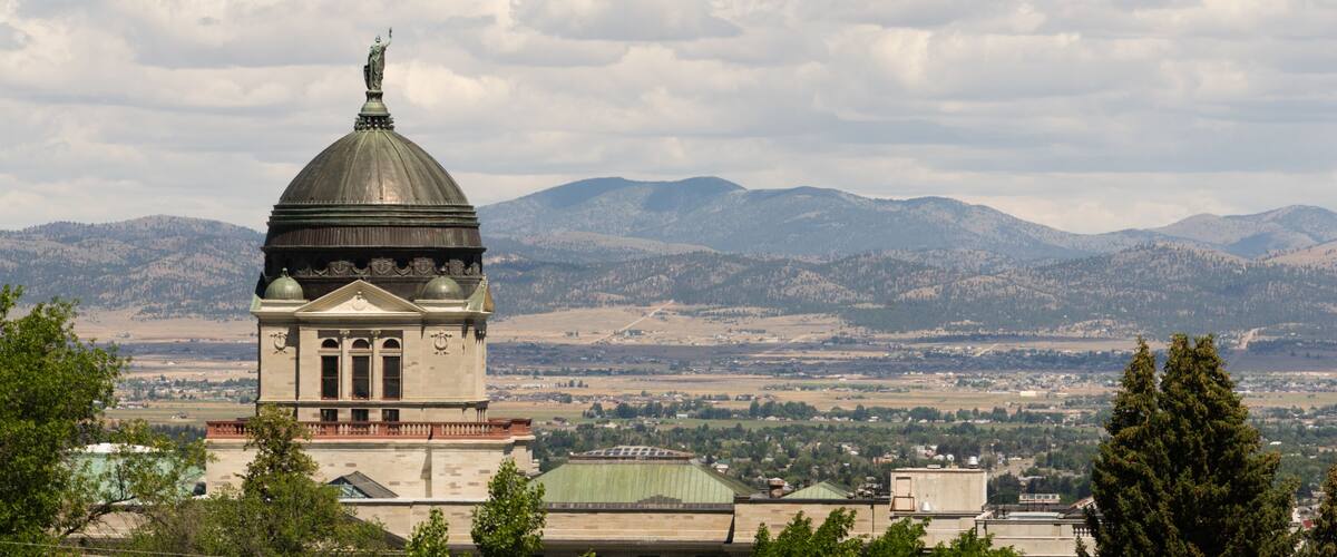 Panoramic View Capital Dome Helena Montana State Building