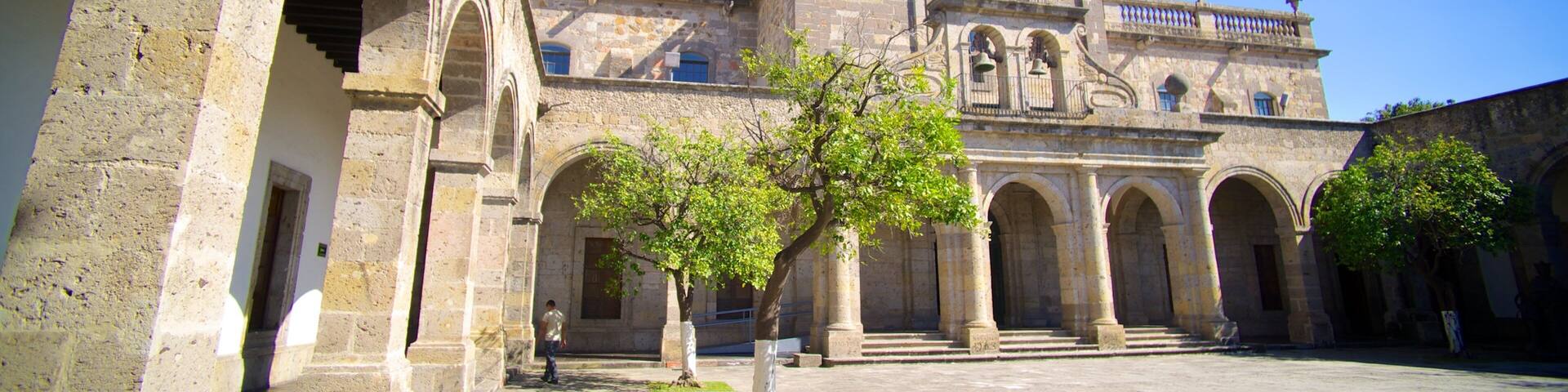 Hospicio Cabanas showing heritage architecture and a castle