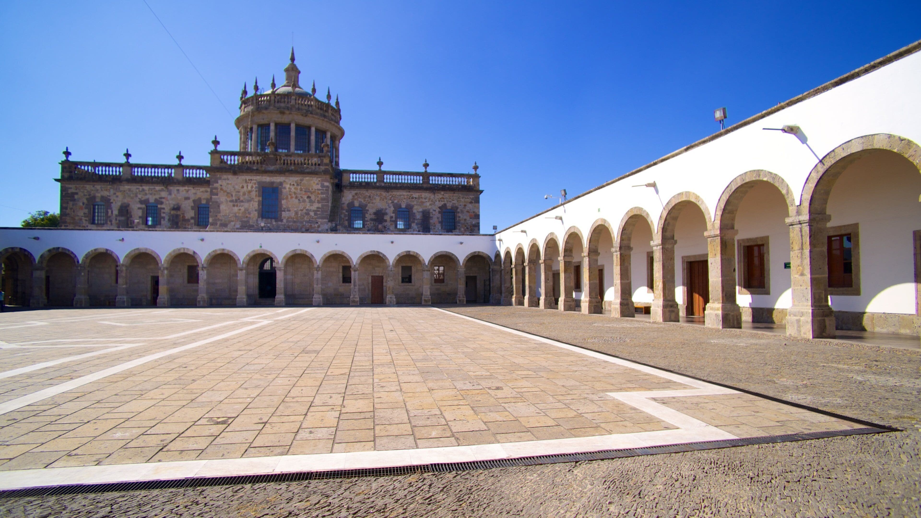 Hospicio Cabanas featuring a square or plaza and heritage architecture