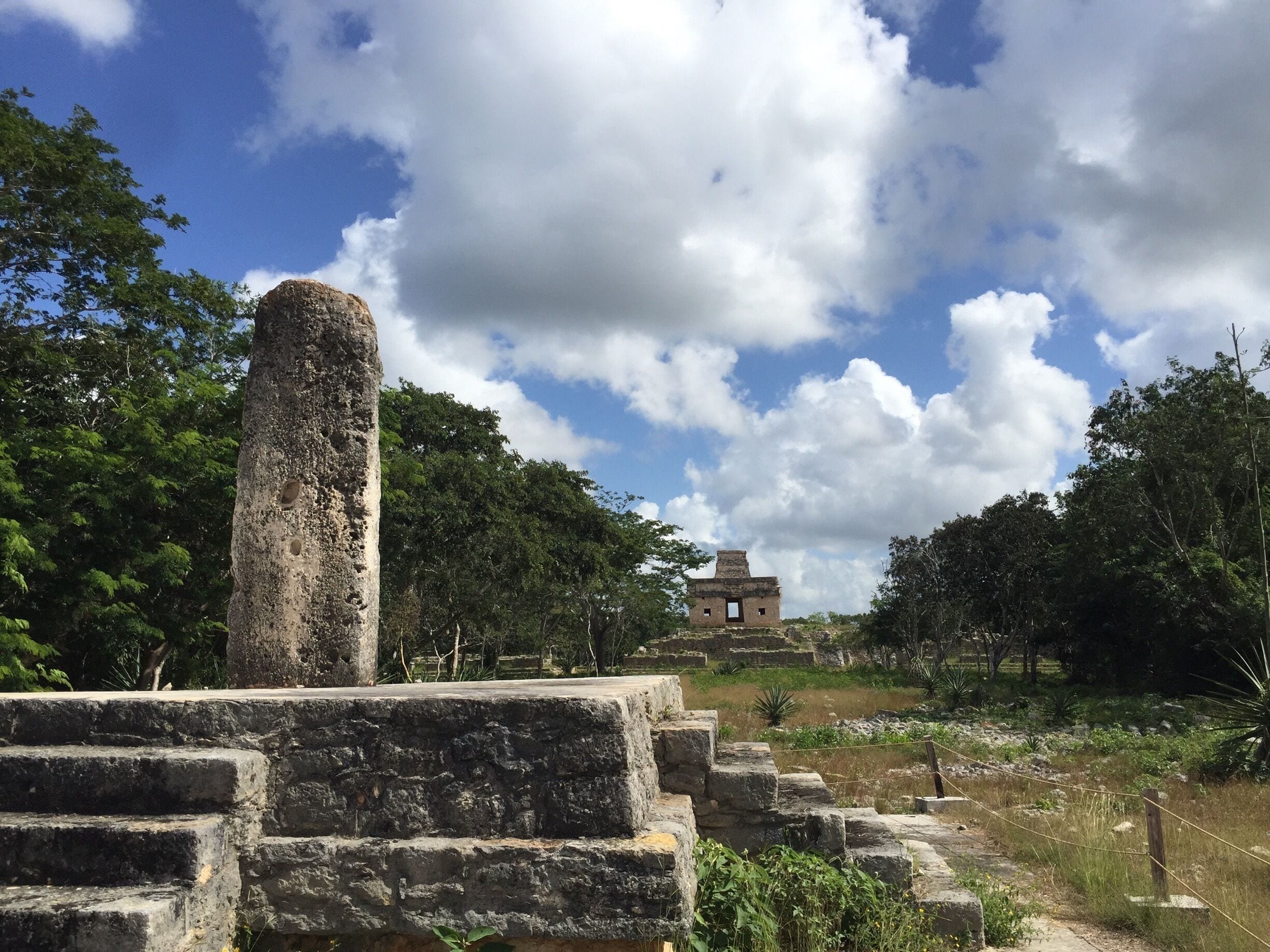 They say that certain times of the year the setting sun drops directly through the distant door, illuminating the stone before you. 
https://www.visa-vis.com/merida
#yucatan #mexico #mayan #ruins