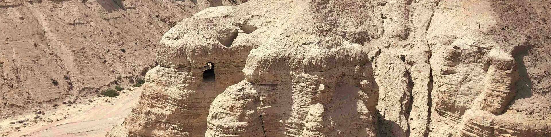 This is the place where the Dead Sea scrolls where discovered in Israel. A young Shepard throwing a stone at a goat heard it crash against pottery and discovered the scrolls in caves in the mountains.
The visit was rather disappointing: you can’t go to the caves and you are limited to see the ruins of some early Christian sect and a small museum. While learning about the sect was interesting, my imagination surrounding the Dead Sea scrolls had expected something else from Qumran.