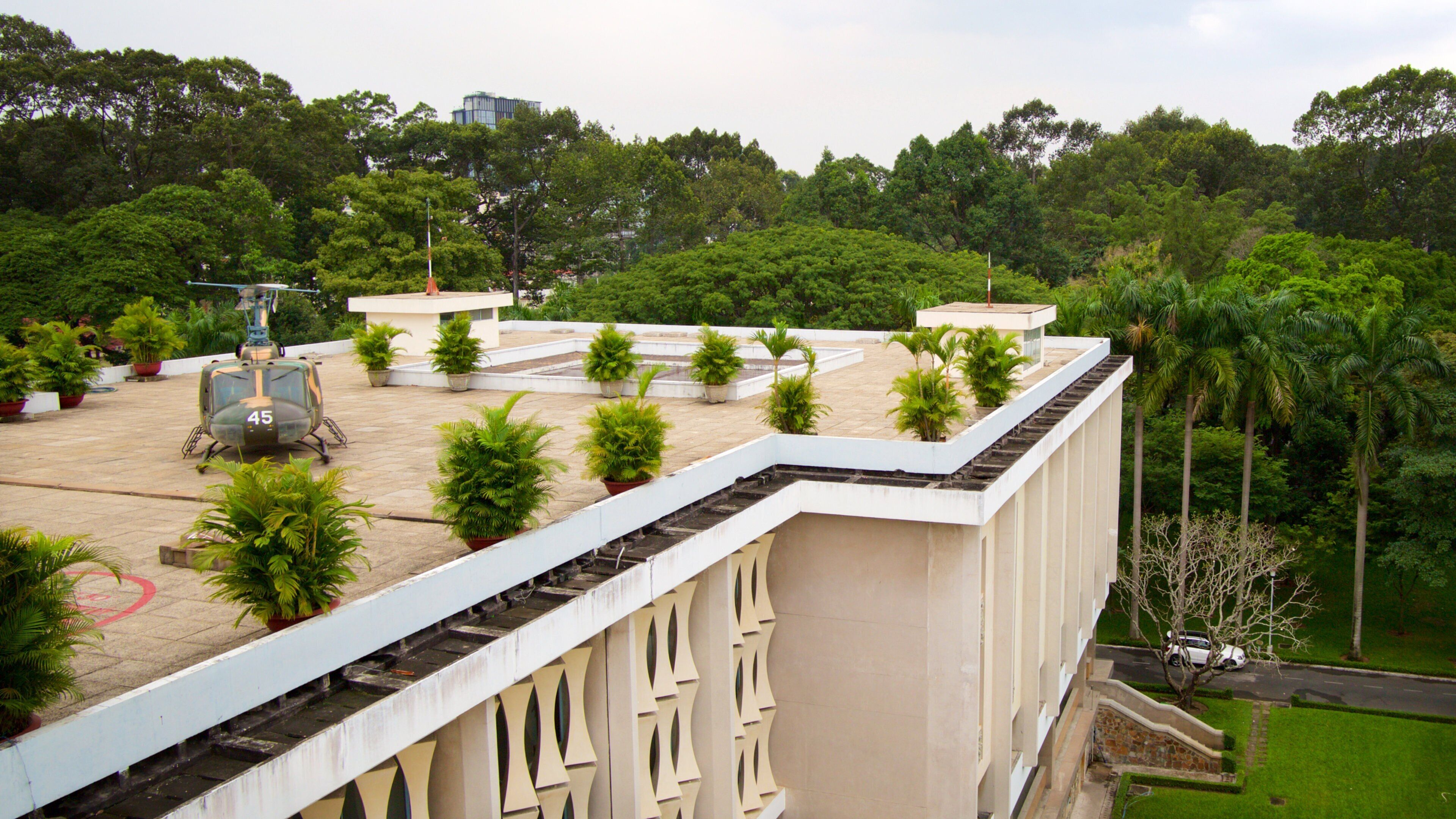Reunification Palace showing a castle and aircraft