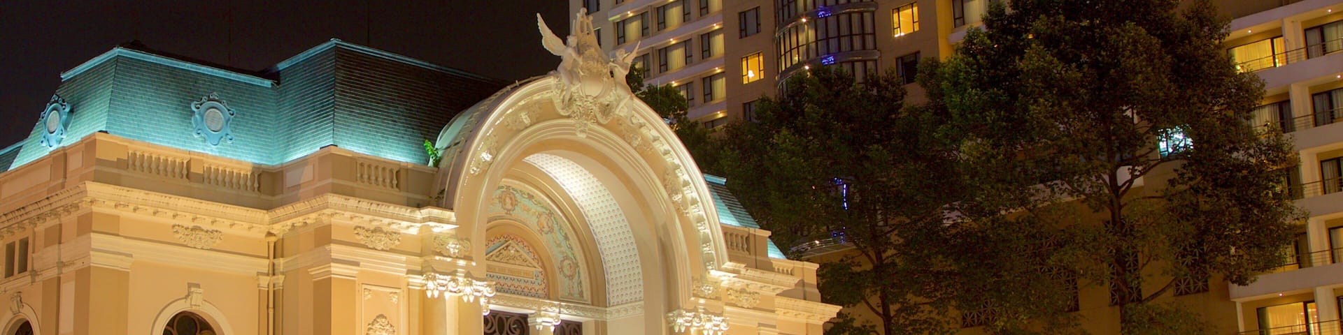Opera House featuring night scenes and heritage architecture