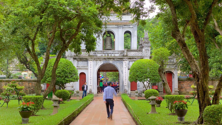Temple of Literature which includes a temple or place of worship and a park