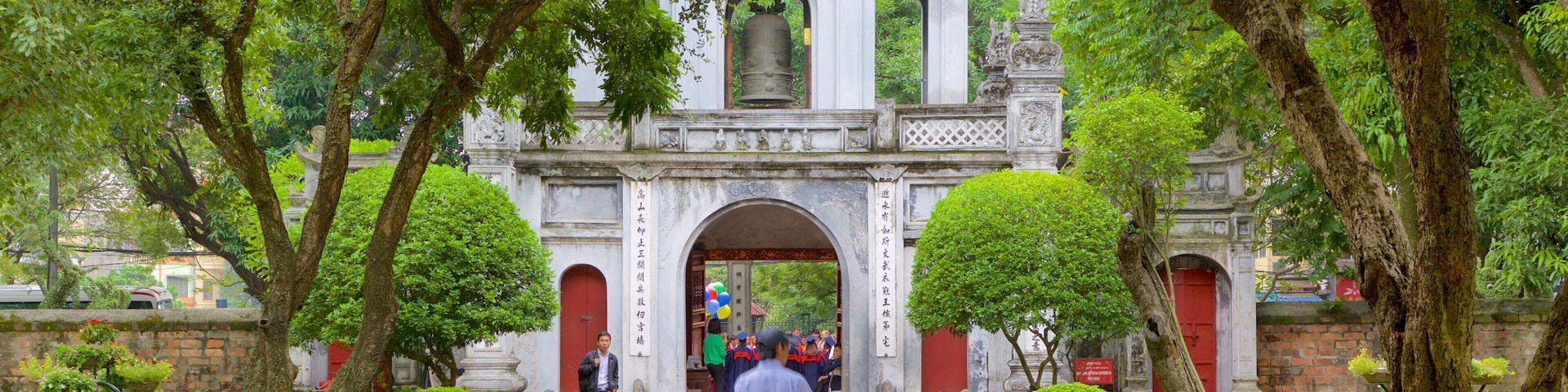 Temple of Literature which includes a temple or place of worship and a park