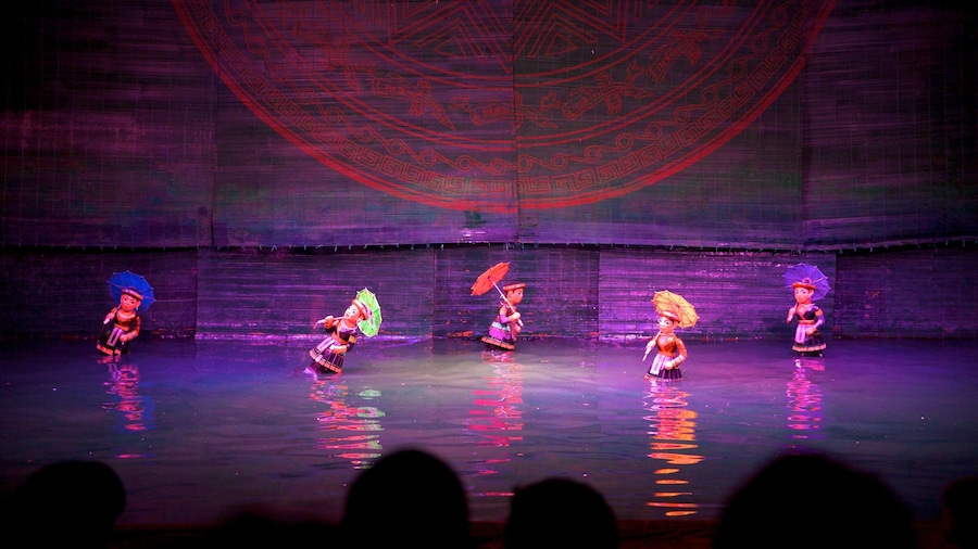 Thang Long Water Puppet Theatre showing performance art, theater scenes and interior views