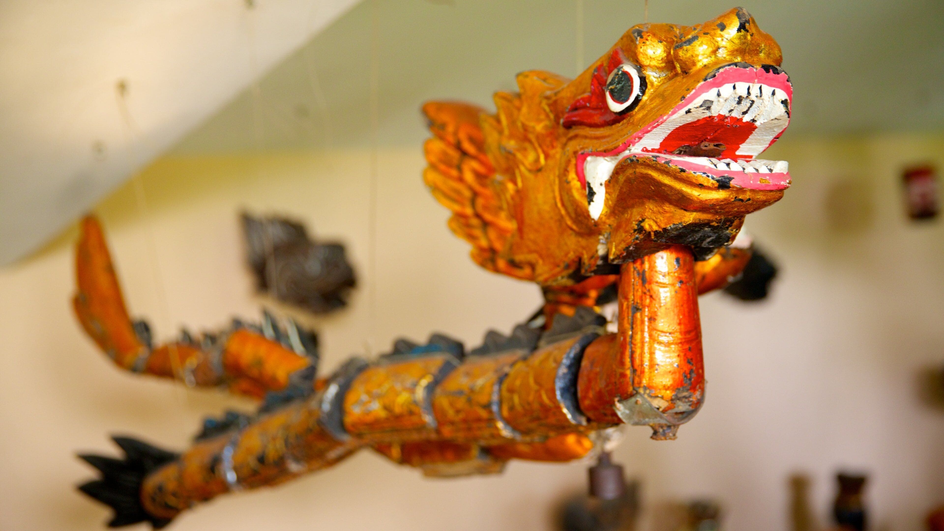 Thang Long Water Puppet Theatre which includes interior views and theater scenes