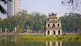 Lac Hoan Kiem qui includes lac ou étang, patrimoine architectural et monument