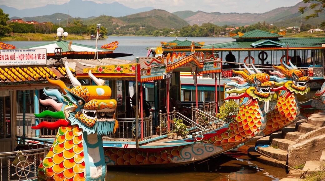 Thien Mu Pagoda featuring boating and a bay or harbor