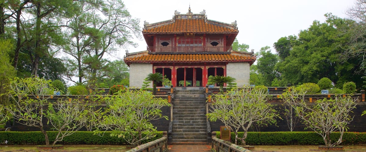 Hue featuring a temple or place of worship and heritage architecture