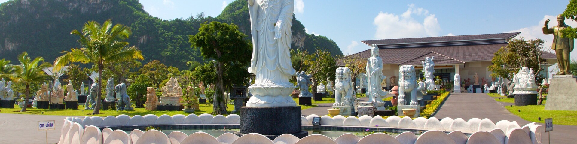 Marble Mountains featuring religious elements and a statue or sculpture