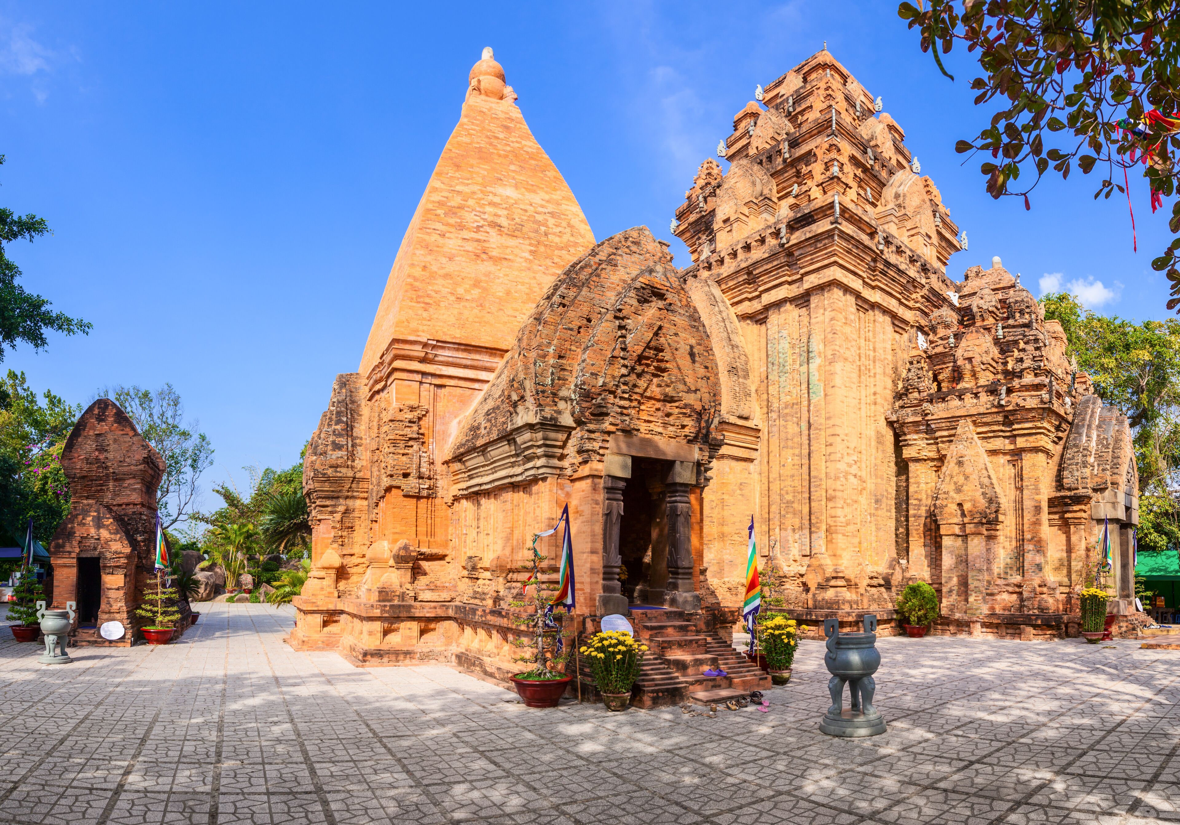 The towers of Po Nagar near Nha Trang in Vietnam panorama