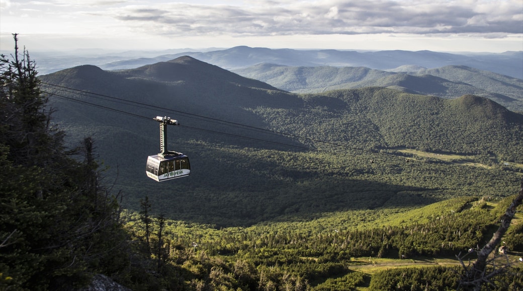 Jay Peak Ski Resort joka esittÀÀ metsÀnÀkymÀt, maisemat ja gondoli