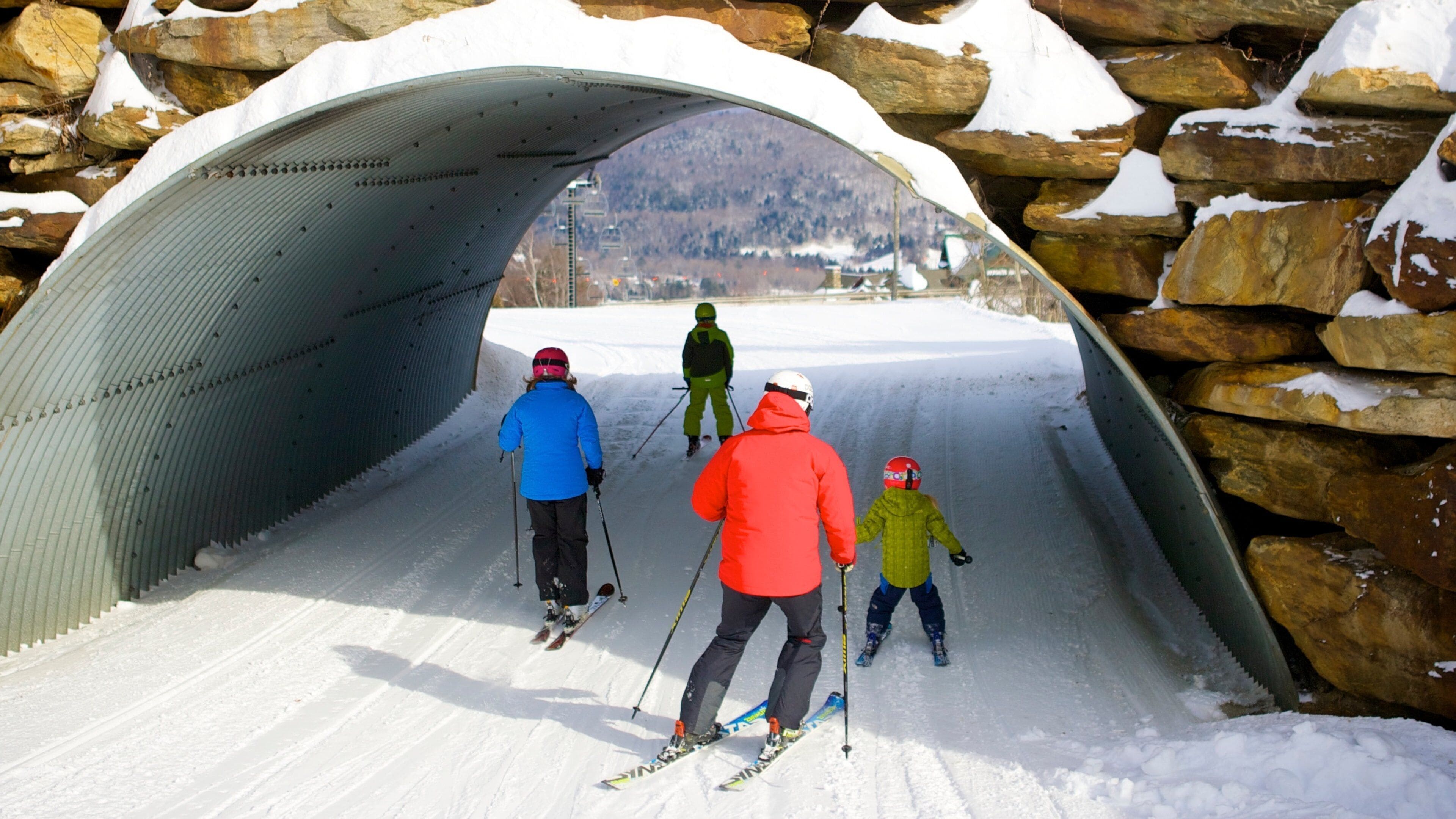 Okemo Valley Golf Club som inkluderar snö och utförsåkning såväl som en familj