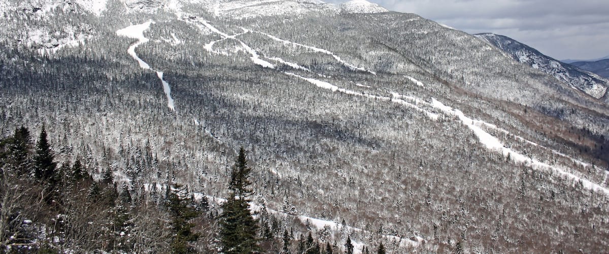 Stowe Mountain Resort featuring snow, forests and mountains