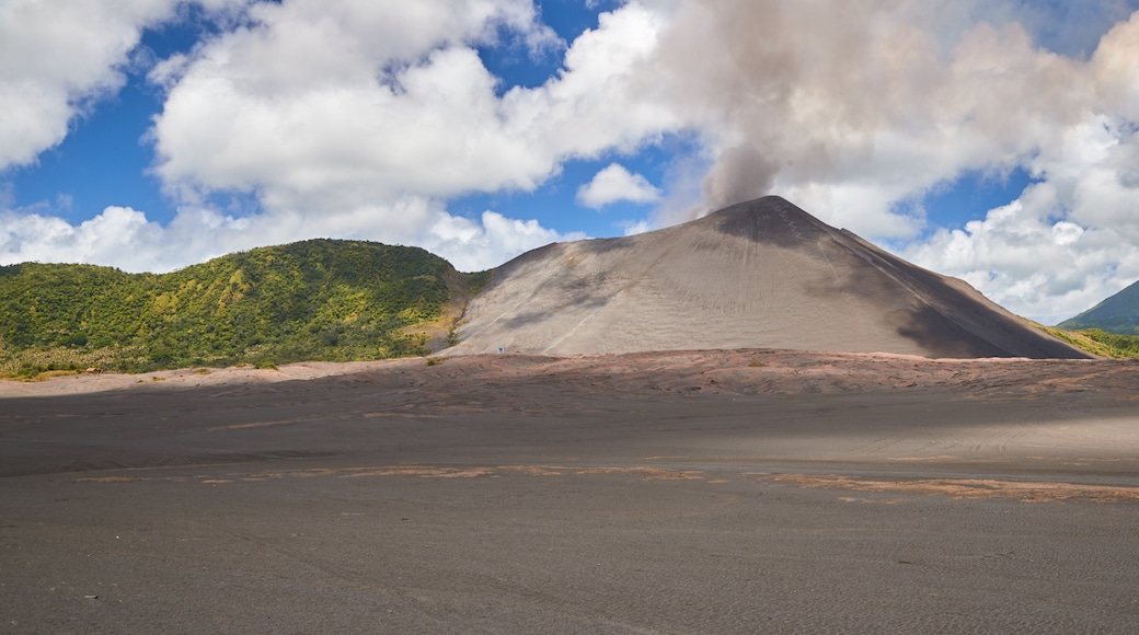 Fjellet Yasur fasiliteter samt rolig landskap
