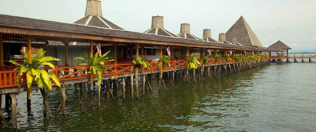 Tun Sakaran Marine Park which includes a coastal town