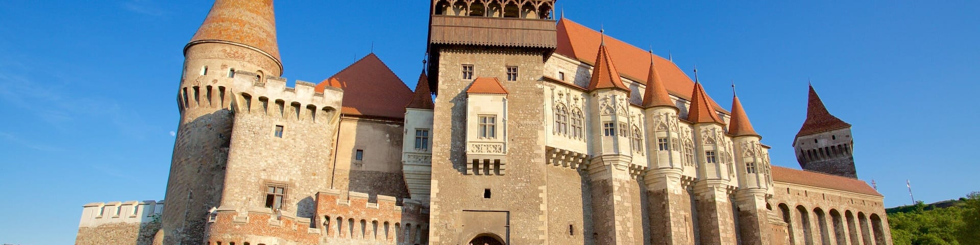 Hunedoara Castle which includes a castle and a bridge