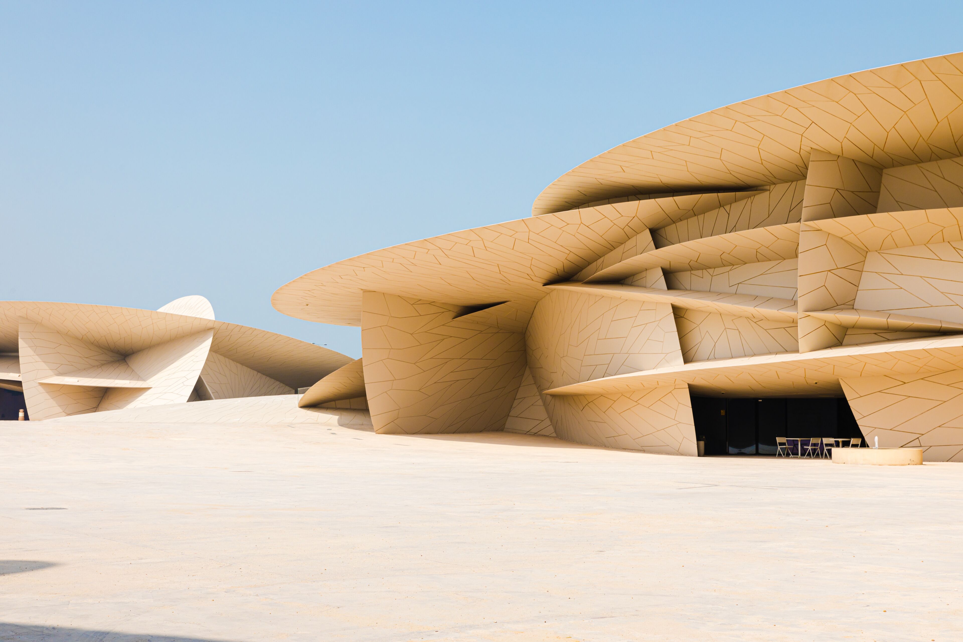 Doha, Qatar - March 2, 2020: Modern contemporary architecture National Museum of Qatar
