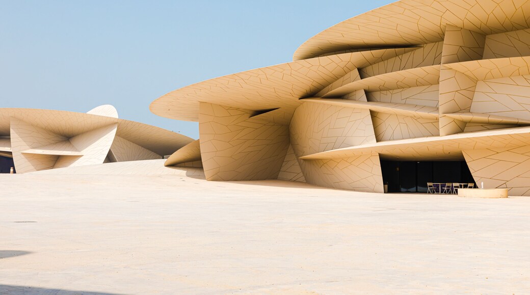 Doha, Qatar - March 2, 2020: Modern contemporary architecture National Museum of Qatar