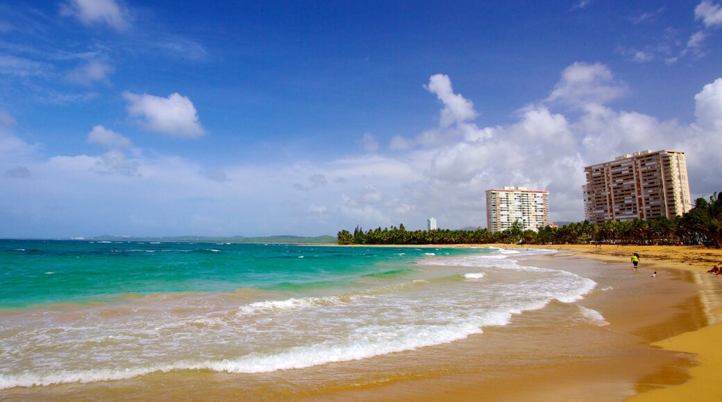 Relaxing day by the turquoise waves at Azul Beach in Luquillo, Puerto Rico with soft sands and lush palm trees