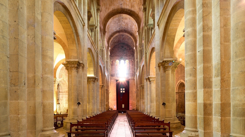 Old Cathedral of Coimbra featuring heritage elements, interior views and a church or cathedral