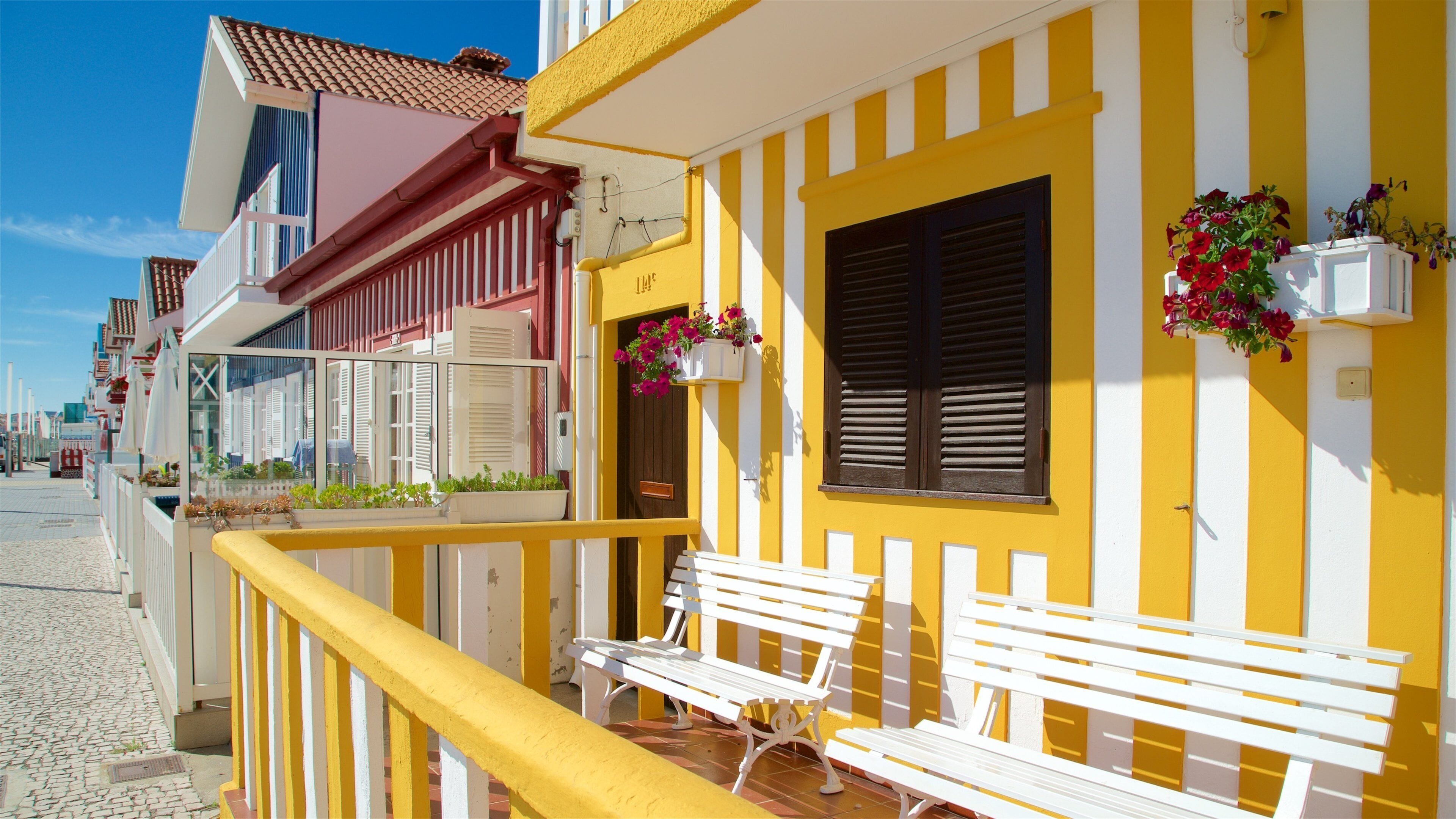 Playa de Costa Nova mostrando una casa