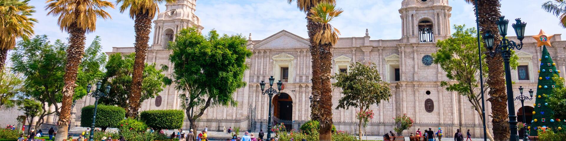 Basilica Cathedral of Arequipa in Peru.
