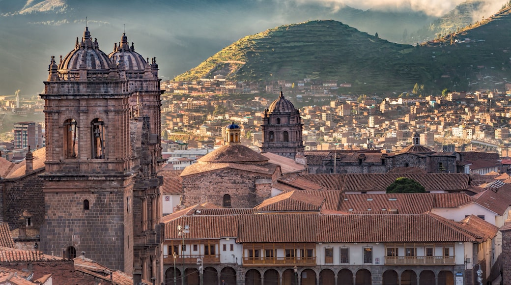 Morning sun rising at Plaza de armas, Cusco, City