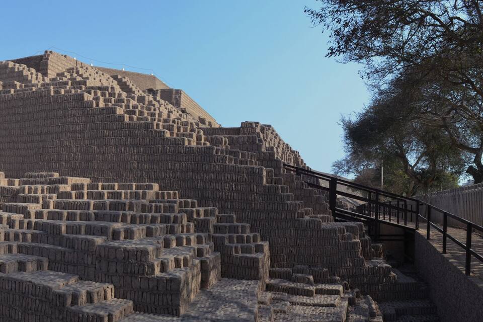 A large terraced structure with multiple levels.