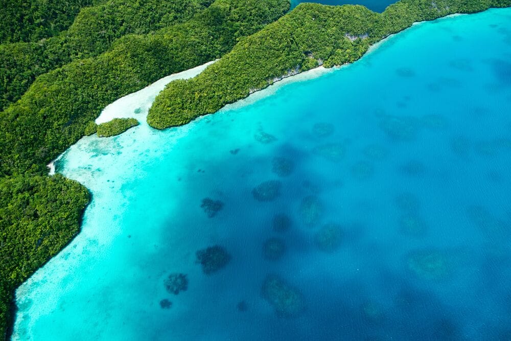 Beautiful view of Palau islands from above