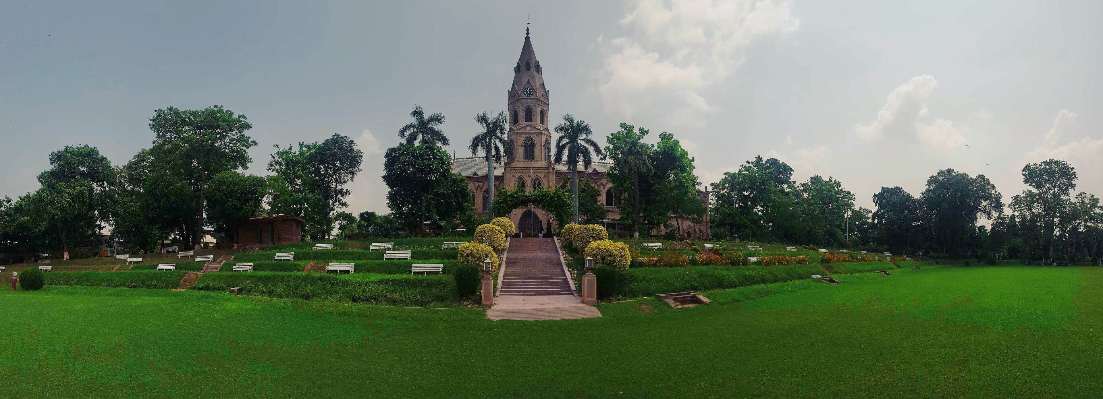 Downtown, Punjab, Pakistan - July, 31, 2018: Government College University Lahore! One of the largest university, founded in 1864, almost 11000 students graduate each year. Motto: Courage to know.